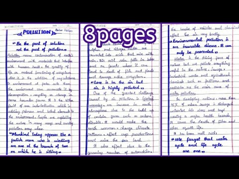 Essay on "Pollution"in english with quotations for 2nd year