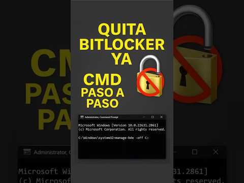 Como quitar BITLOCKER con un solo Comando CMD paso a paso!!! #bitlocker #lockbit #devicelock
