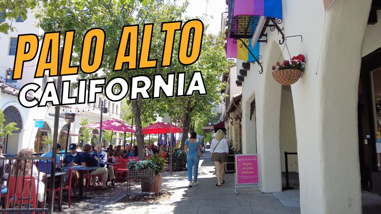 4K ASMR Walk Through Downtown Palo Alto, California