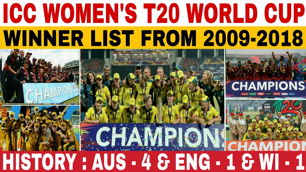 Complete List of ICC Women's T20 World Cup Winners (2009-2018) 🏆