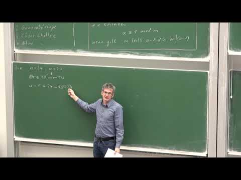 Vorlesung 2: Modulare Arithmetik und historische Chiffren von Christof Paar