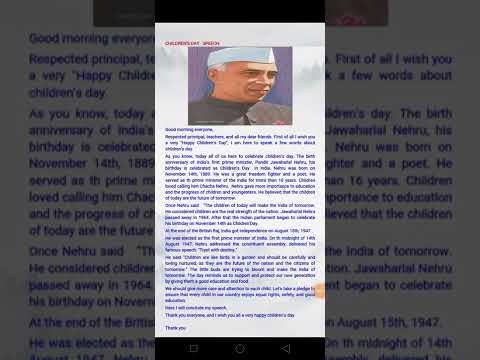 Children's Day speech|speech on children's day| speech on 14th|November|children's day speech in En