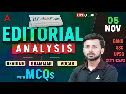 The Hindu Editorial Analysis | 5 Nov 2025 | Reading Comprehension, Grammar, Vocabulary, MCQs | Current Affairs and Bank Exam Preparation