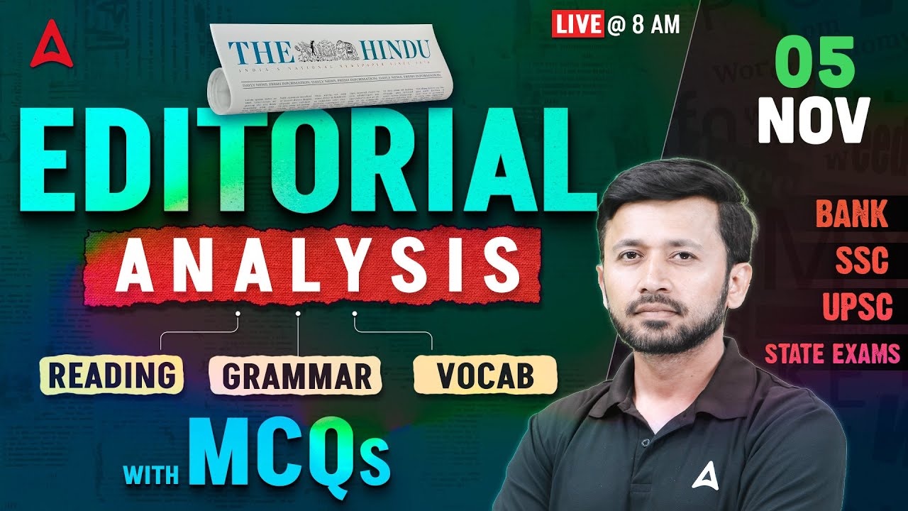 The Hindu Editorial Analysis | 5 Nov 2025 | Reading Comprehension, Grammar, Vocabulary, MCQs | Current Affairs and Bank Exam Preparation