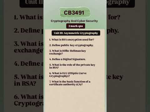 CB3491 Cryptography and Cyber Security Part-A questions | 2-mark questions