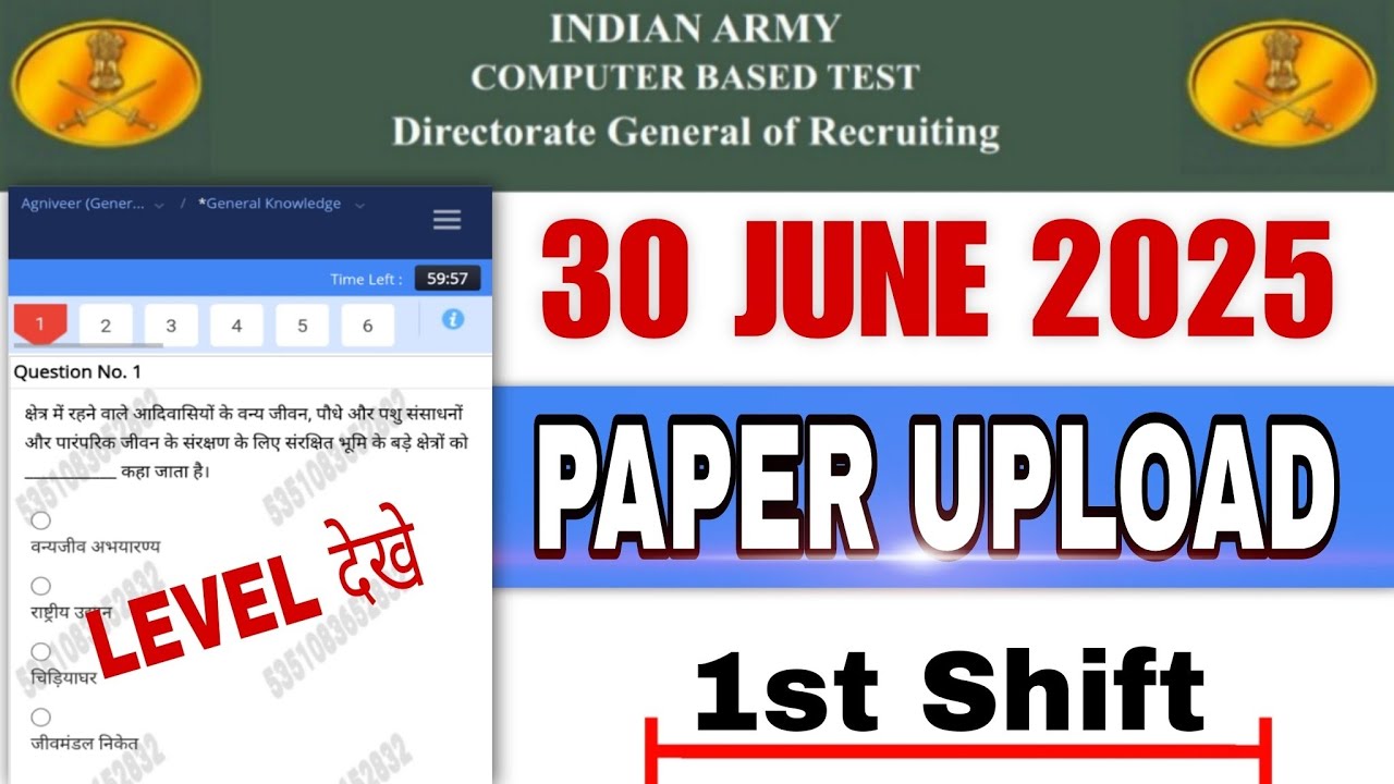 Agniveer Army 30 June Shift Paper Analysis 2025 📝