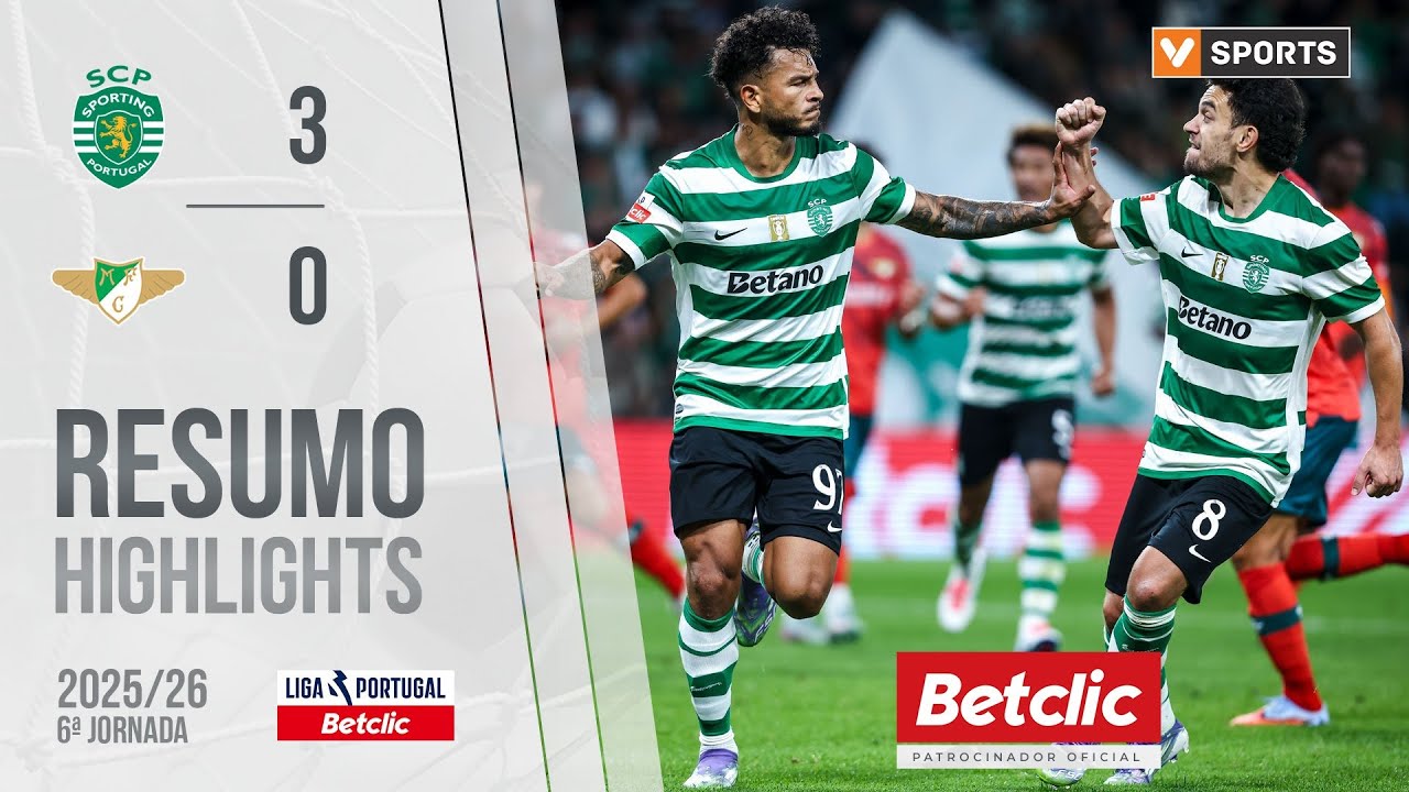 Sporting domina e vence o Moreirense por 3-0 na 6ª rodada da Liga ⚽