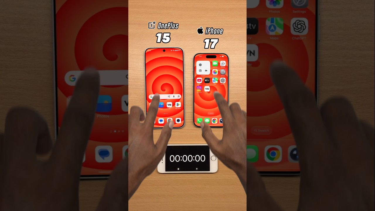OnePlus 15 vs iPhone 17 Speed Test 🚀