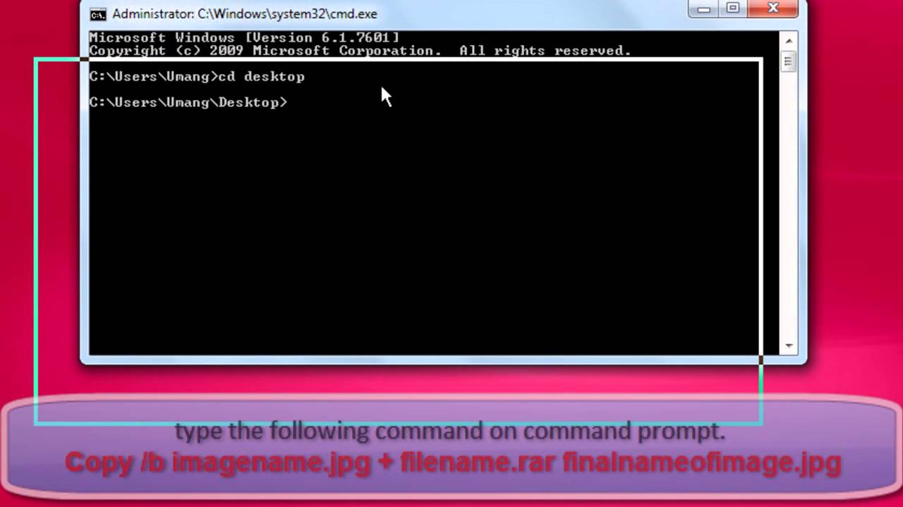 Using Command Prompt for Steganography: Hiding Files Behind Images