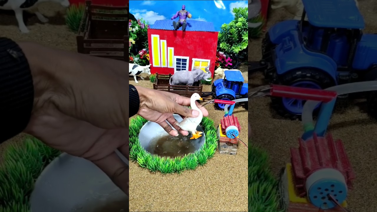 Mini Tractor & Water Pump Science Experiment 🚜💧