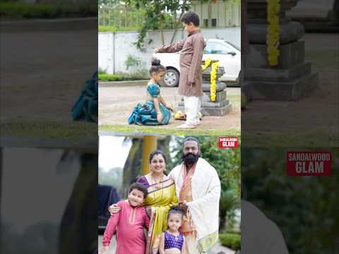 Rishab Shetty Wife Pragati son Daughter Festival Cute #rishabshetty #kantara #kannada #sandalwood