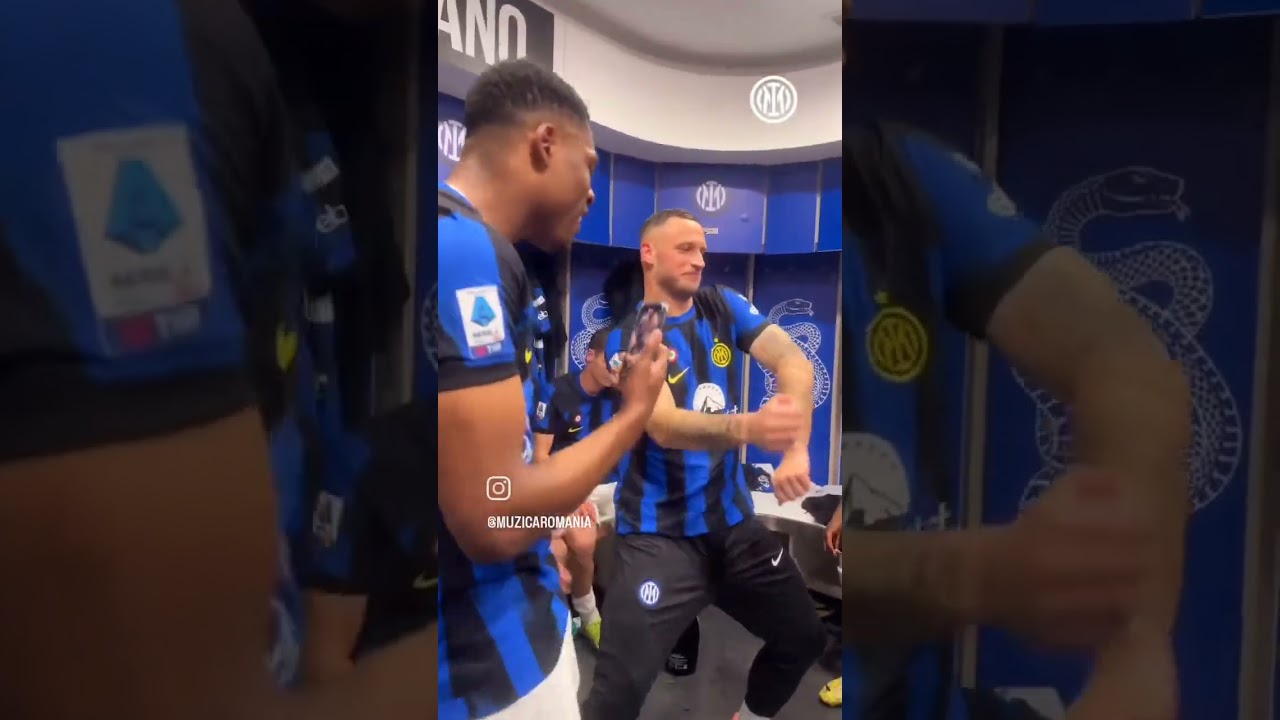 Inter Milan celebrated winning with Made In Romania #romania #inter #seriea