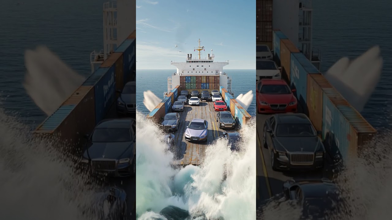 Monster Truck Falls Off a Sinking Ship with Millions in Luxury Cars!