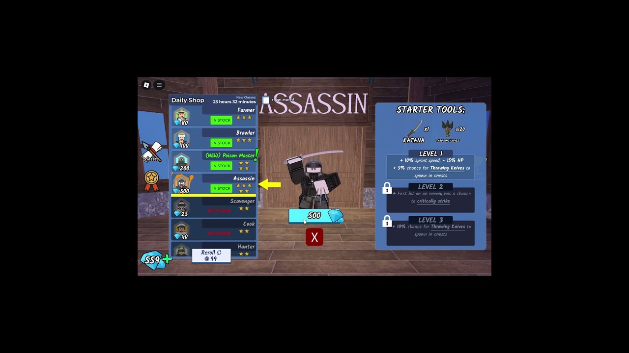 Master the Assassin Class in 99 Nights Forest Adventure 🗡️