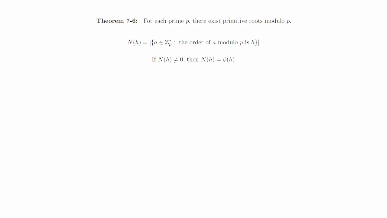 7 Primitive Roots Modulo p in Number Theory