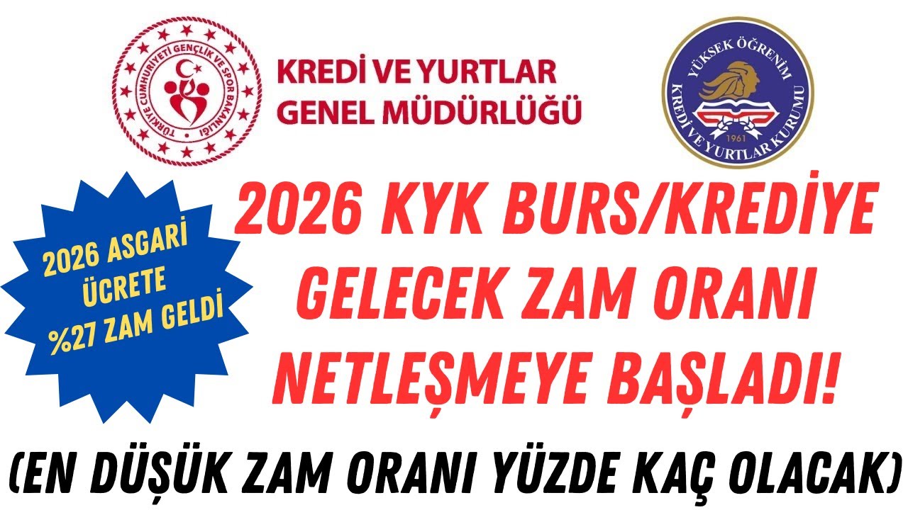 2026 KYK Burs ve Kredi Zam Oranı Belirlendi 🔥