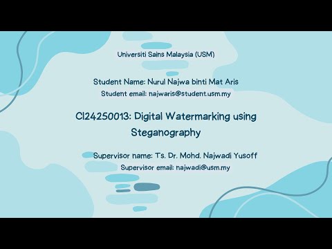 CI24250013: Digital Watermarking using Steganography
