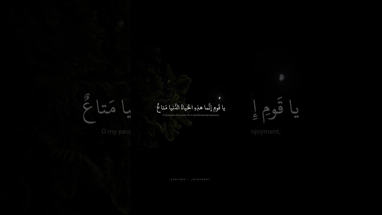 حياة الدنيا متاع مؤقت مع المنشاوي 🌙