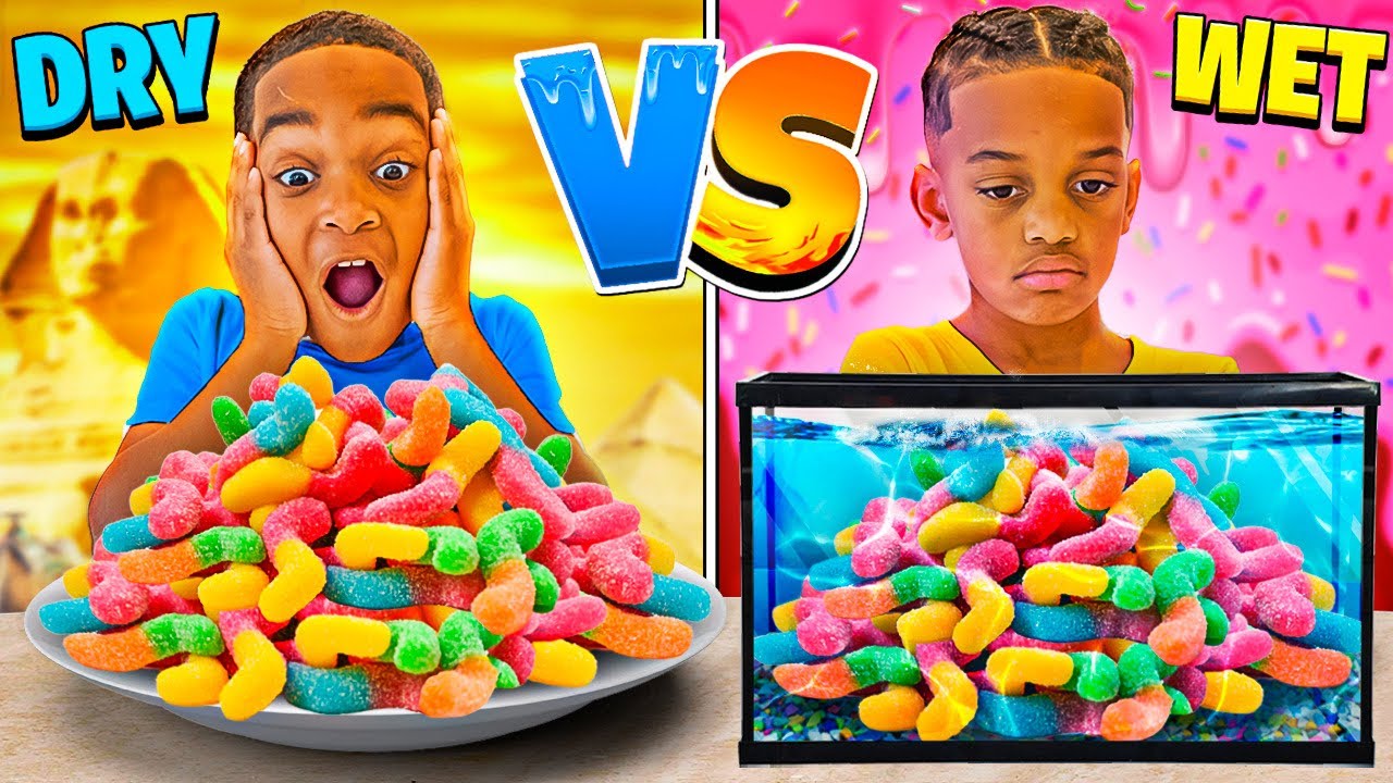 Dry vs Wet Candy Food Challenge 🍬