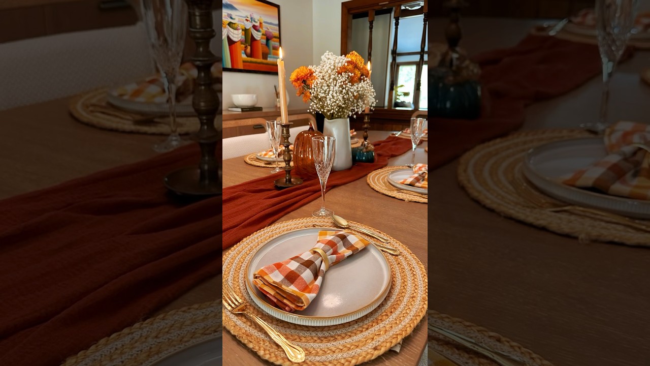 Simple Thanksgiving Tablescape #decoraciondeotoño #thanksgivingtable
