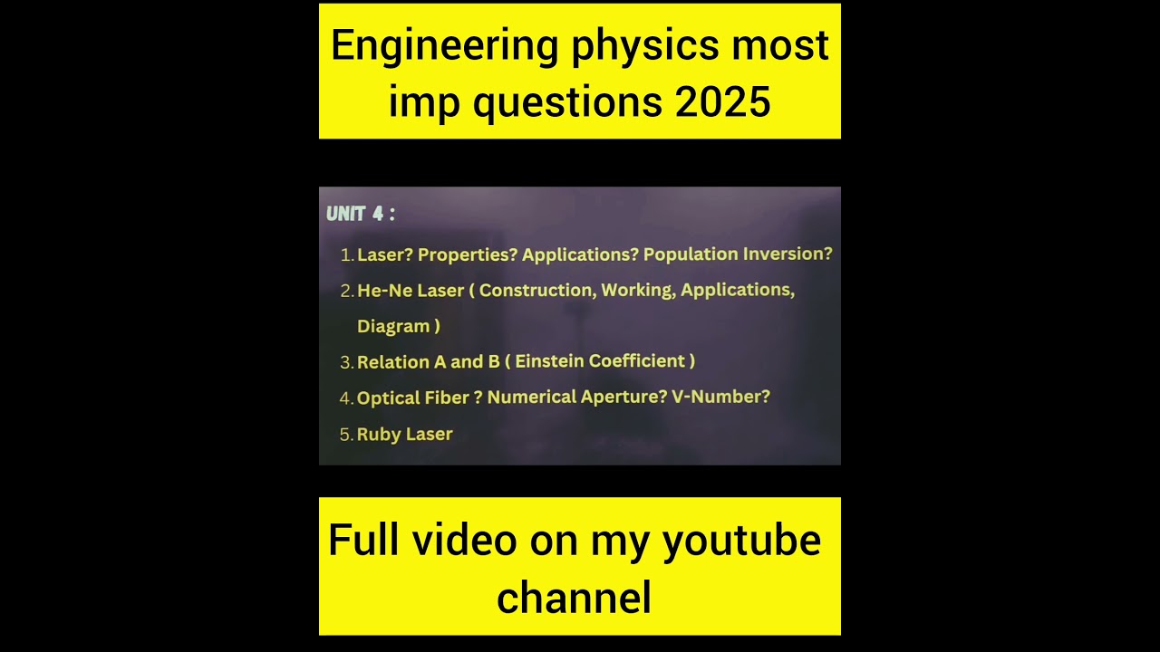 RGPV Engineering Physics 1st Sem Key Questions 2025 π