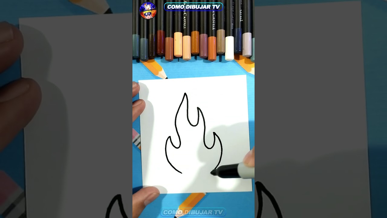 dibujo de fuego fácil 😀 #shorts #dibujo