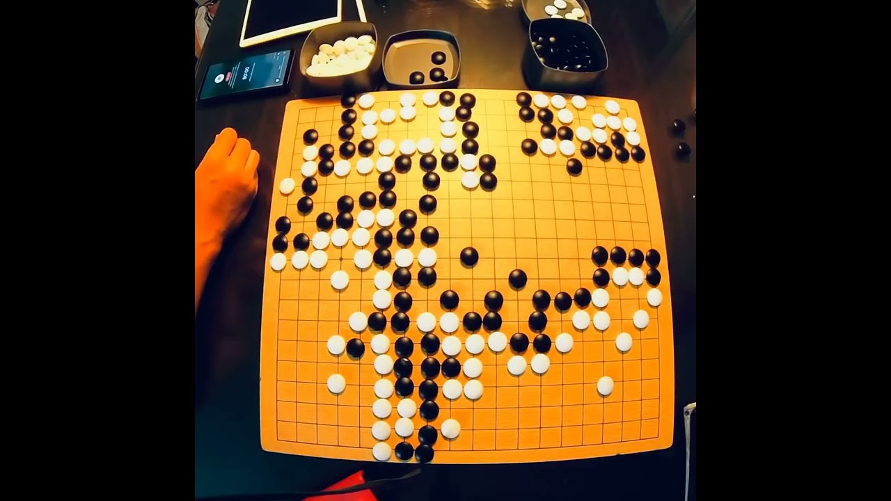 Weiqi (Go) gameplay session #1, Black won by 22