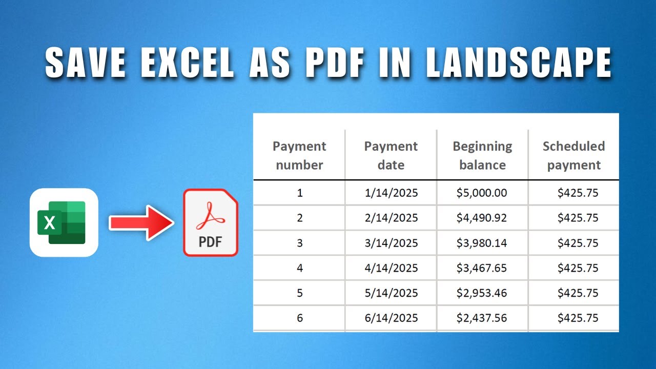 How to Save Excel as PDF in Landscape Orientation in 2025