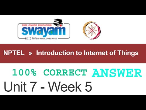 Introduction to  Internet of Things #IOT #NPTEL #Week 5 #QUIZ #Assignment  Solutions