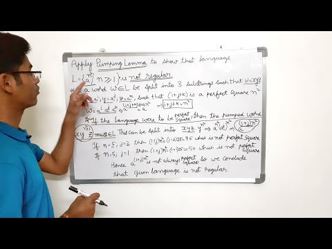 Pumping Lemma (For Regular Languages) | Solved example-3 L= { a^n^2 or a^n square }