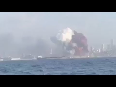 Explosión en Beirut Líbano VISTA DESDE EL MAR