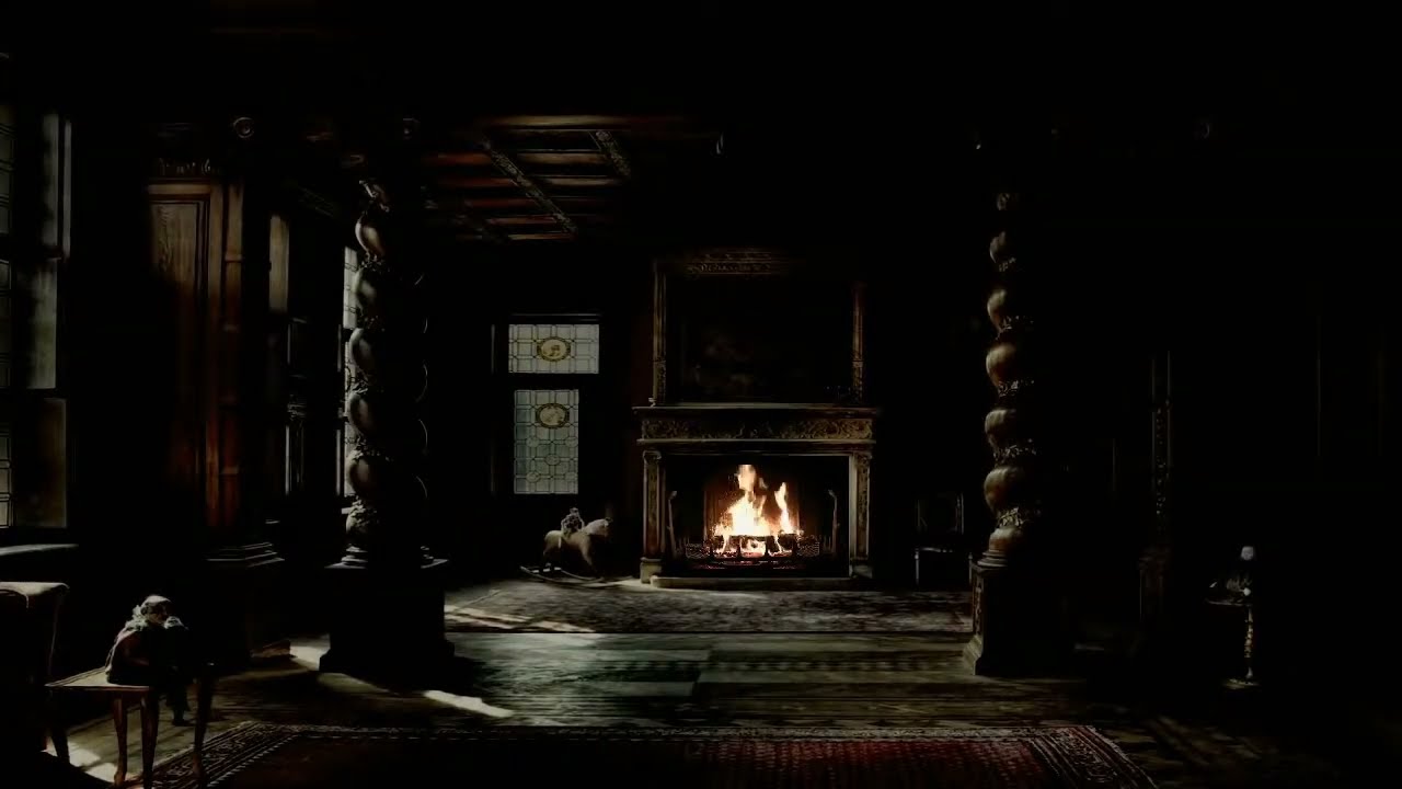Haunted Mansion Fireplace with Storm Sounds π§οΈ