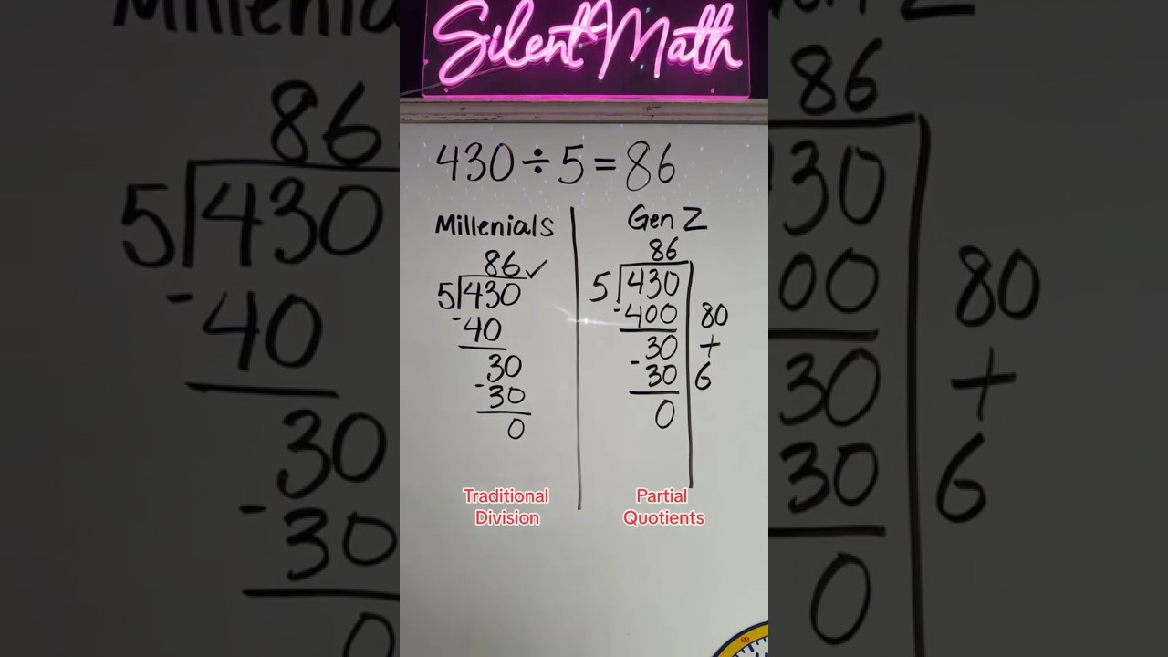 Millennials vs. Gen Z: Solving 430 ÷ 5 ✖️