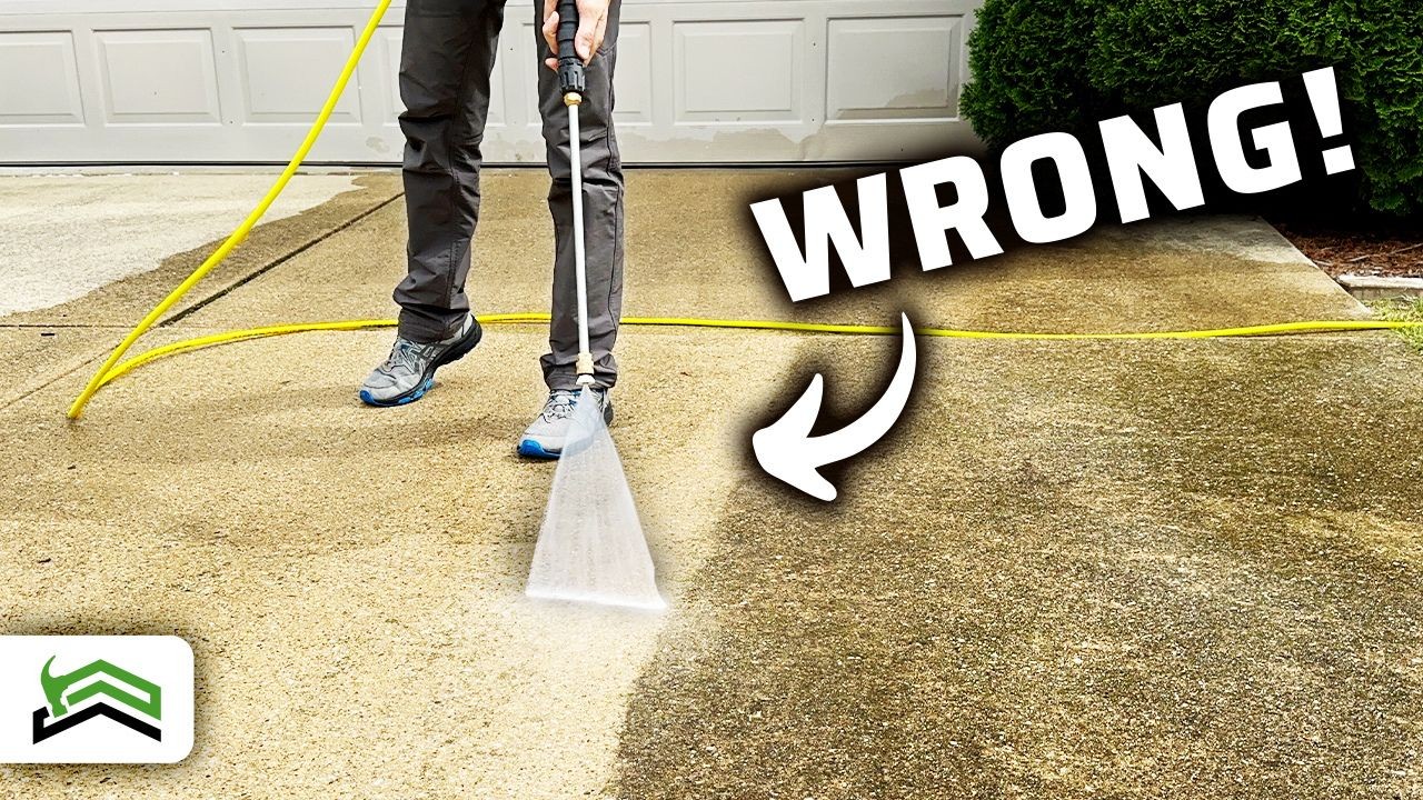 How to Pressure Wash Your Concrete Driveway 🧼