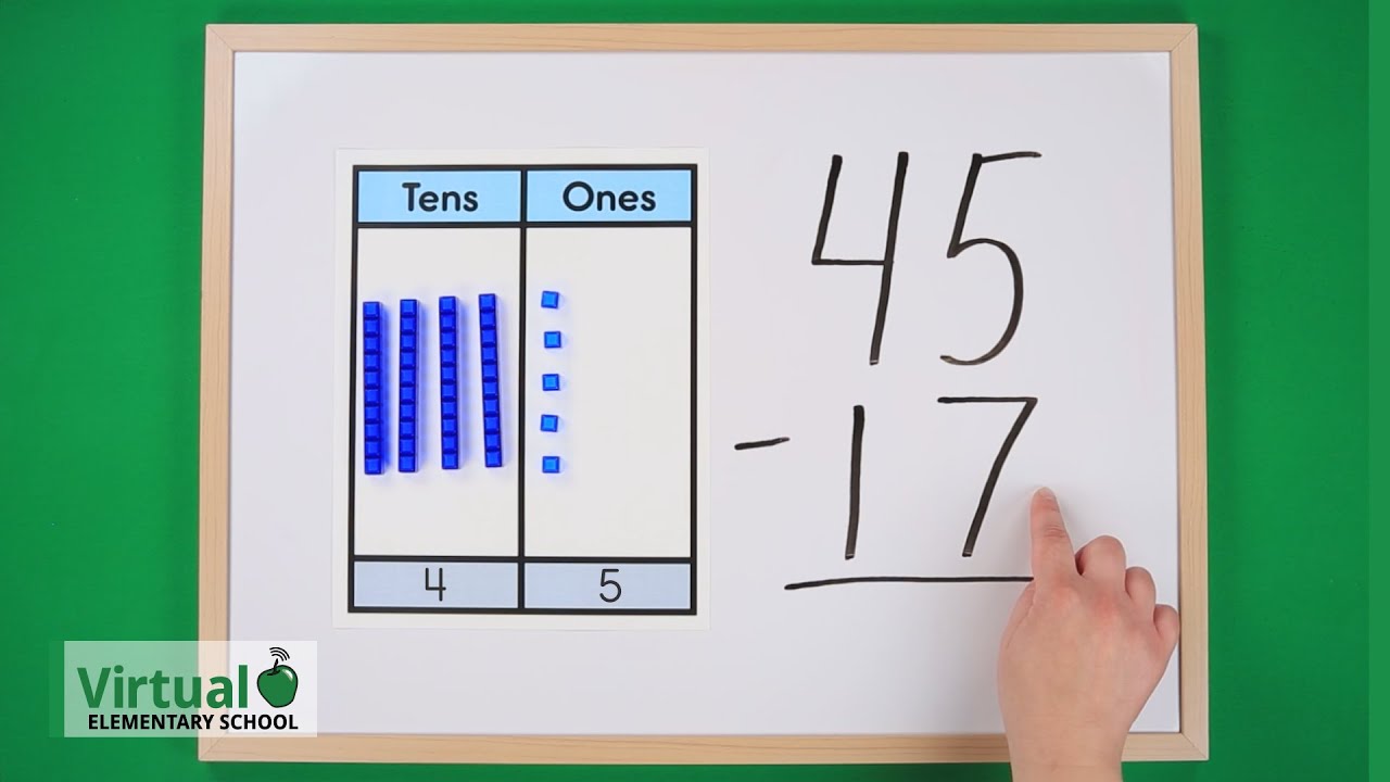 Grade 2 Math: Subtraction with Base Ten Blocks and Regrouping