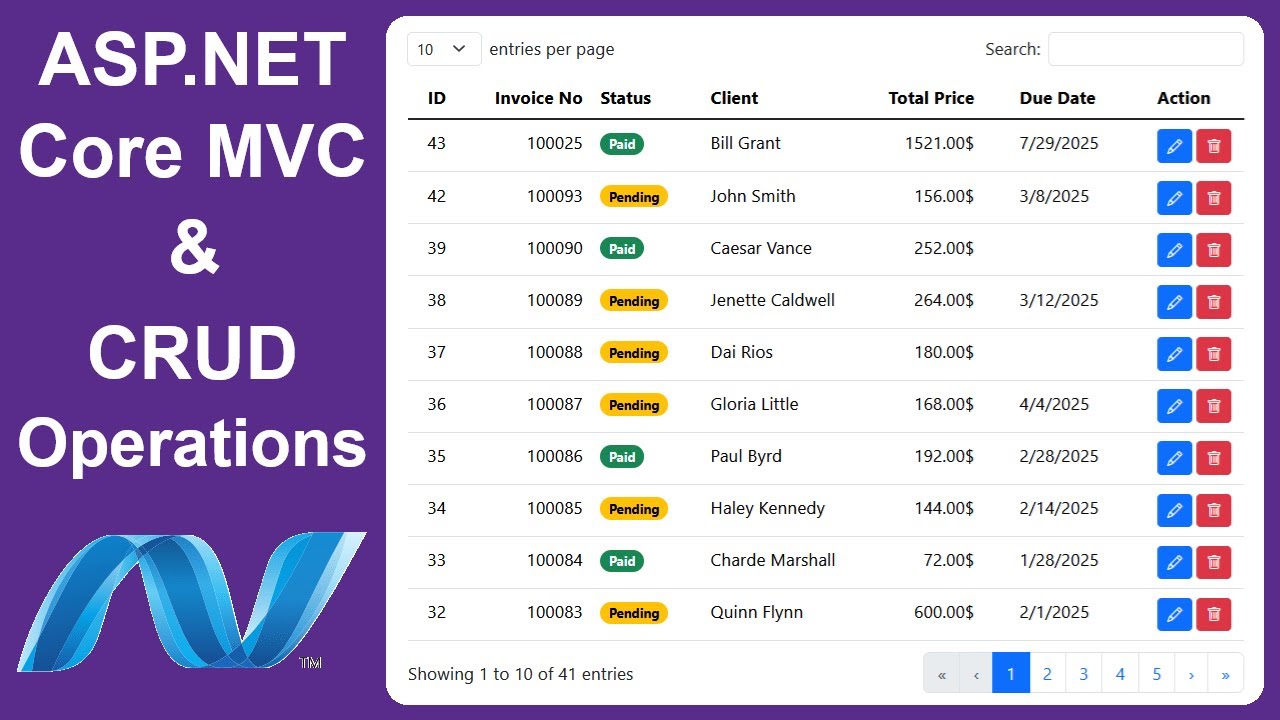 ASP.NET Core MVC CRUD with SQL Server & EF