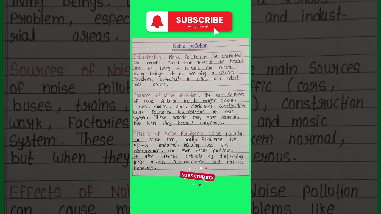 Noise pollution essay #essay #english #shorts #education