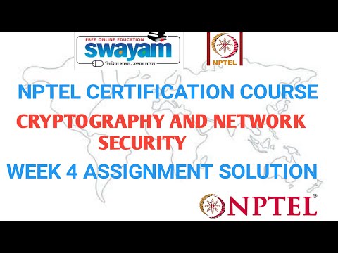 Cryptography and Network Security | NPTEL | Week 4 | Assignment Solution | Jan 2021 |