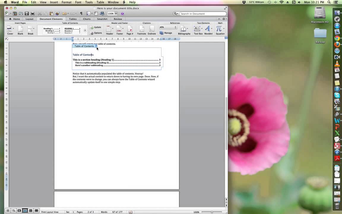 Create Searchable PDFs with Table of Contents on Mac (Office 2011)