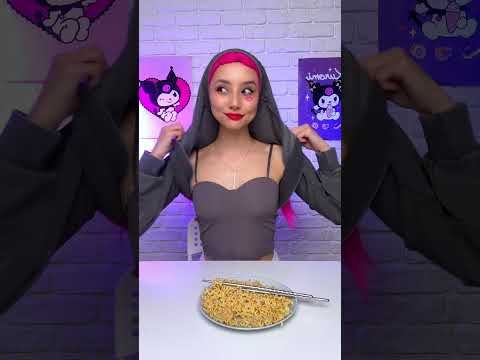 Noodles FOOD HACK! How To Eat With Long Hair? 🍜✨By 123 GO! House