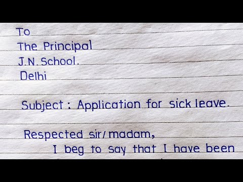 How to write Application for Sick Leave in English | Application for Sick Leave in English