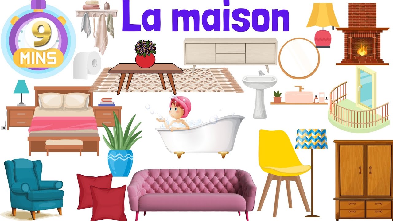 Apprendre le vocabulaire de la maison 🏠 en français.