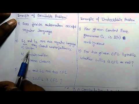 Undecidable and Decidable problem