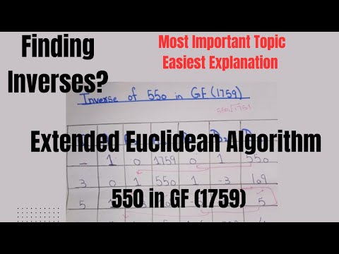 Finding inverses by Extended Euclidean Algorithm .Cryptography . Easiest explanation ever