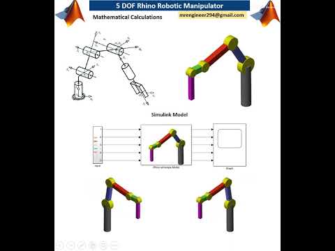 5 DOF  Rhino Robotic Manipulator Simulation in MATLAB #simulink #matlab #simscape