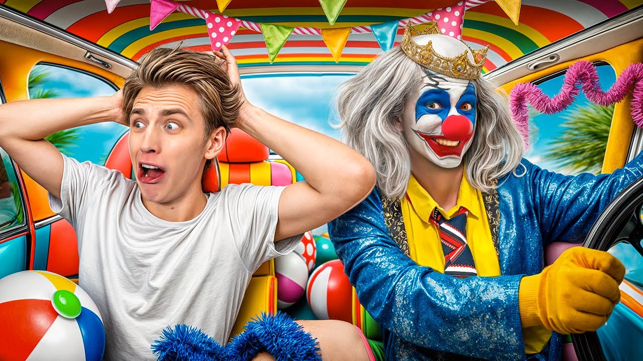 24 часа в машине с Клоуном A4! 🤡