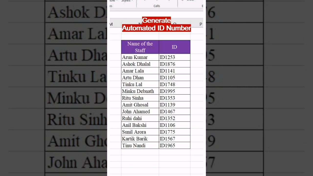 Auto-Generate ID Numbers in Excel 🧮