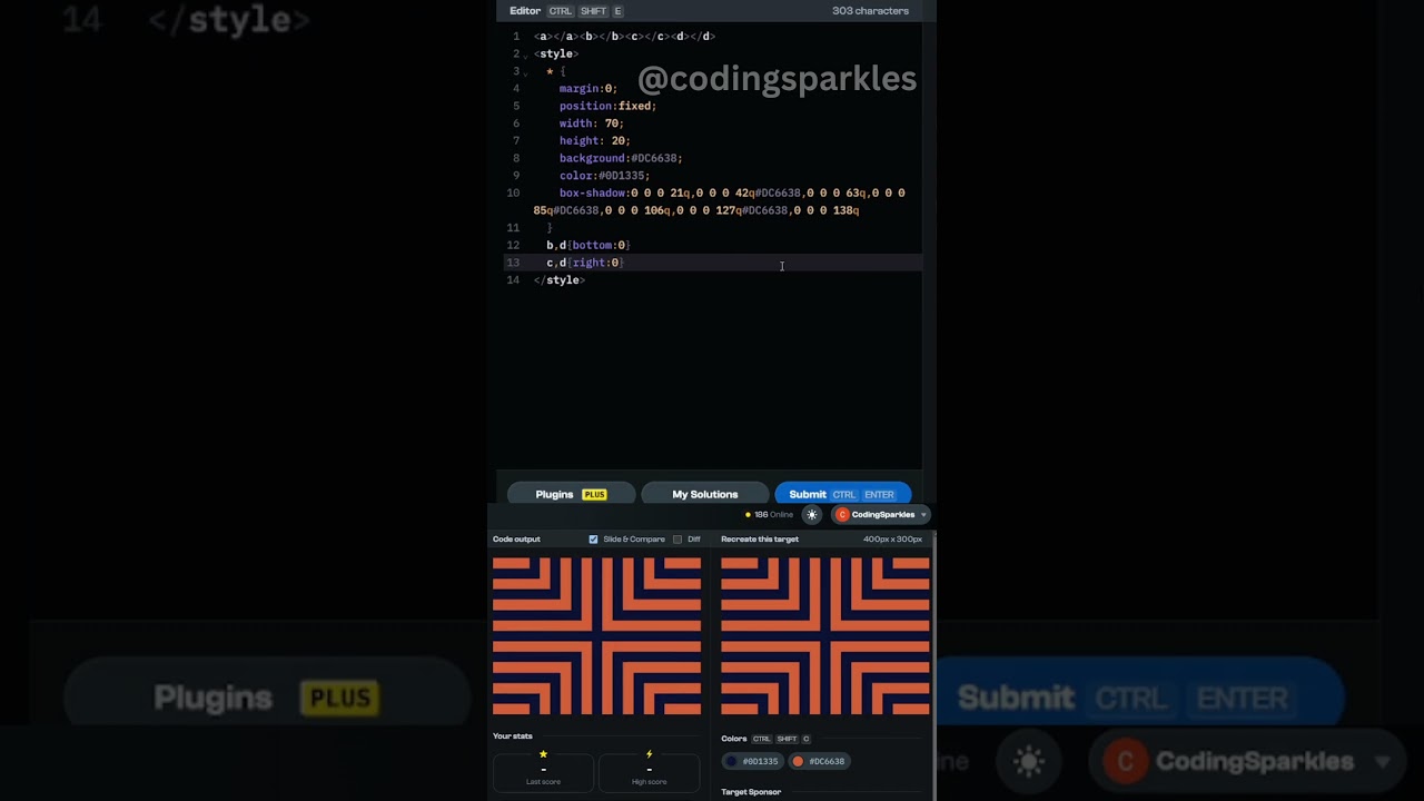 CSS Battle Carpet Solution | Target 168 🧩
