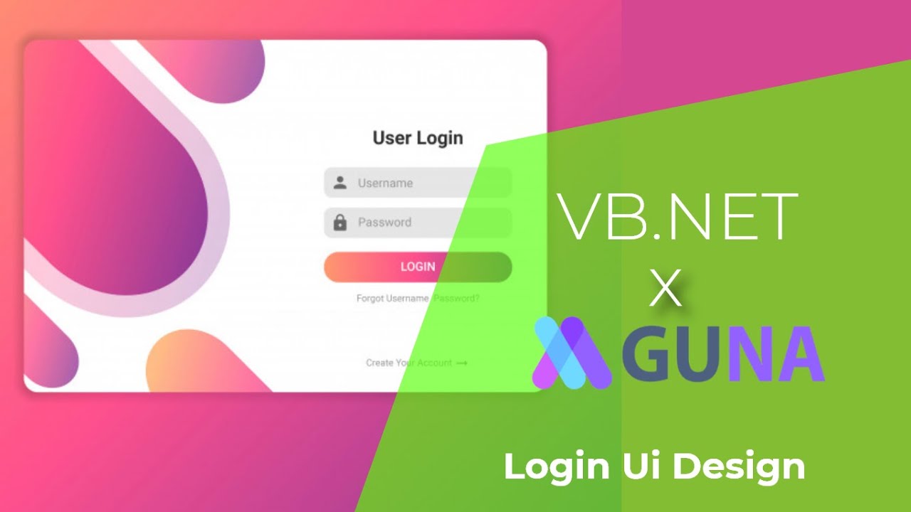 VB.NET Login UI Animation with Guna UI Framework