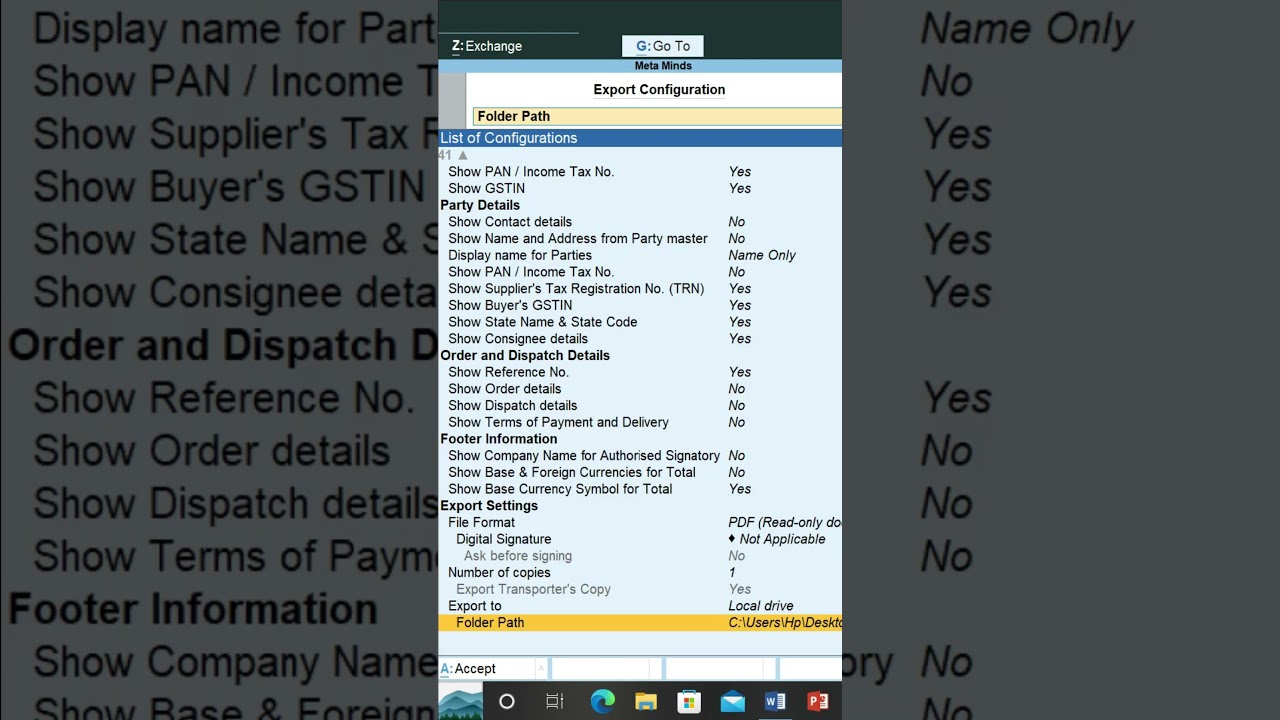 Converting Transactions to PDF in Tally Prime